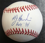 Bob Hamelin Autographed Baseball w/ ROY