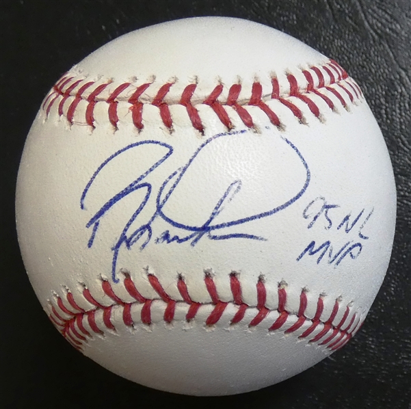 Barry Larkin Autographed Baseball w/ MVP