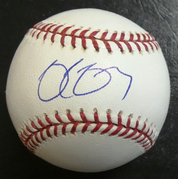 Delmon Young Autographed Baseball