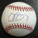 Delmon Young Autographed Baseball