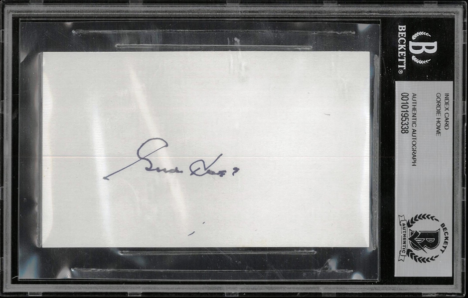 Gordie Howe Autographed 3x5 Index Card
