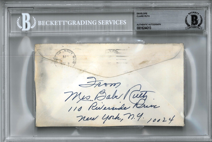 Mrs. Babe Ruth Autographed Envelope