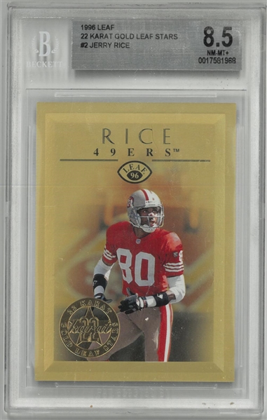 Jerry Rice BGS 8.5 1996 Leaf 22 Karat Gold Leaf Stars
