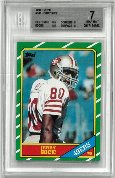 Jerry Rice BGS 7 1986 Topps Rookie Card