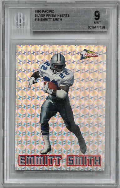 Emmitt Smith BGS 9 1993 Pacific Silver Prism