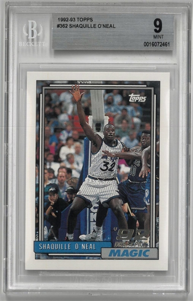 Shaquille ONeal BGS 9 1992-93 Topps