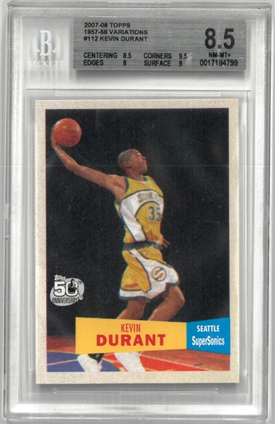 Kevin Durant BGS 8.5 2007-08 Topps 1957