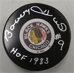 Bobby Hull Autographed Blackhawks Puck w/ HOF