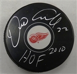 Dino Ciccarelli Autographed Red Wings Puck w/ HOF