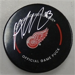 Alex DeBrincat Autographed Red Wings Puck