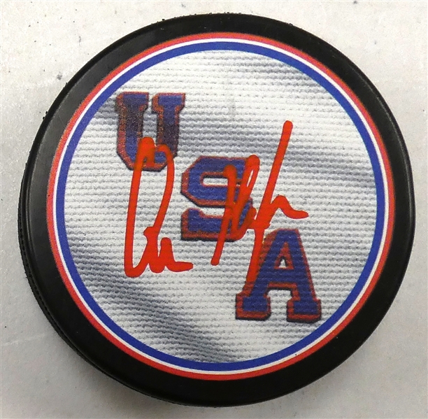 Quinn Hughes Autographed USA Puck