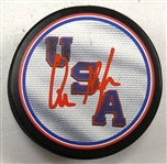 Quinn Hughes Autographed USA Puck