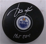 Jari Kurri Autographed Oilers Puck w/ HOF