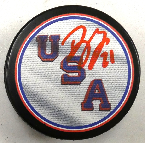 Dylan Larkin Autographed USA Puck