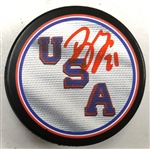Dylan Larkin Autographed USA Puck