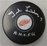 Ted Lindsay Autographed Red Wings Puck w/ HOF