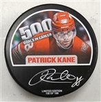 Patrick Kane Autographed 500th Goal Puck