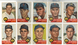 1953 Topps Detroit Tigers Lot