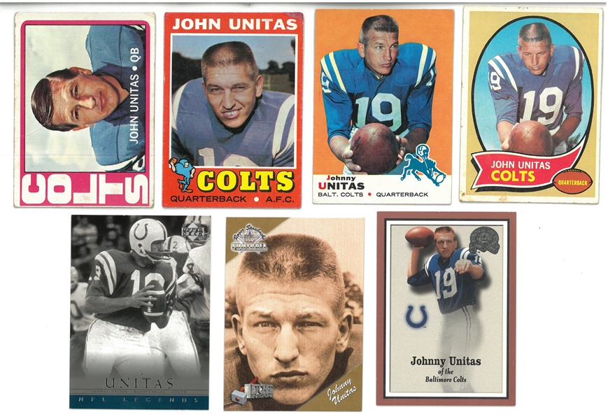 Johnny Unitas Card Lot