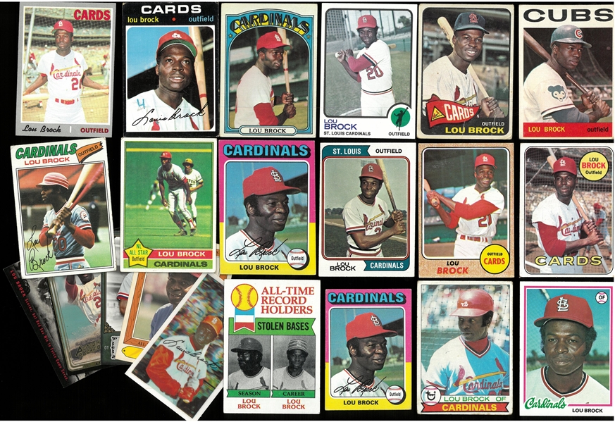 Lou Brock Card Lot