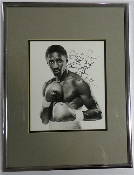 Thomas Hitman Hearns Autographed Framed 8x10
