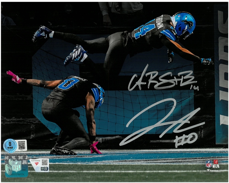Jahmyr Gibbs & Amon-Ra St. Brown Autographed 8x10