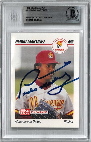 Pedro Martinez Autographed 1992 Skybox AAA