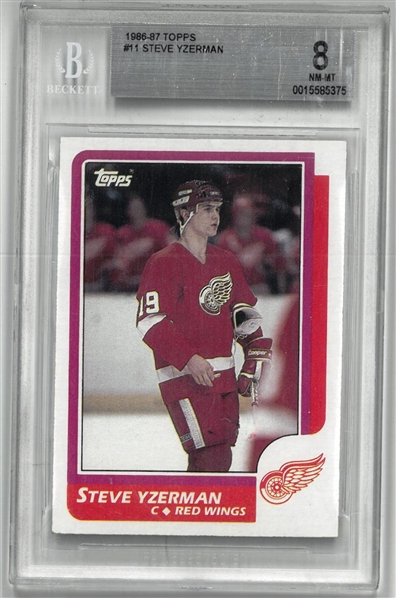 Steve Yzerman BGS 8 1986-87 Topps