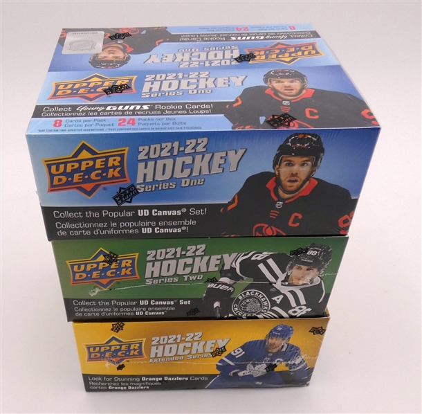 2021-22 Upper Deck Hockey Lot of 3 Boxes